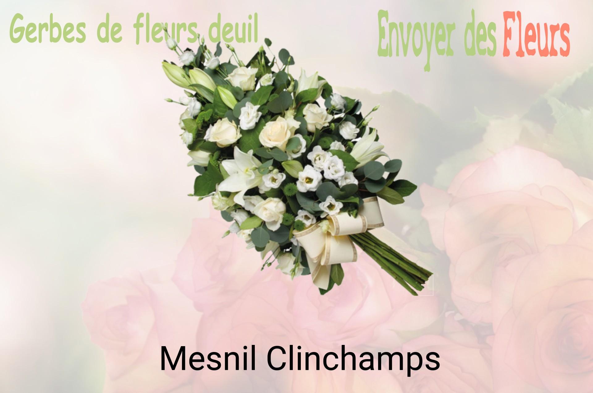Gerbe de fleurs de deuil livrée à Mesnil-Clinchamps